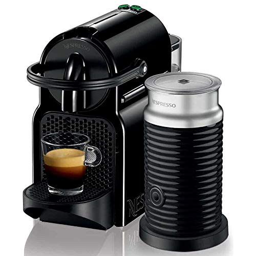 Nespresso DeLonghi Inissia Milk EN 80BAE Cafetera de cápsulas, 1500W, 0.7 L, 19 bareses, compacta, apagado automático, negro