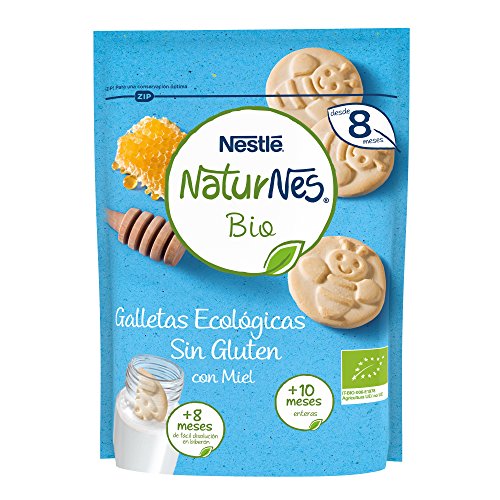 Nestlé Naturnes Bio - Paquete de 6x150g- Galletas sin gluten con miel - Para Bebés