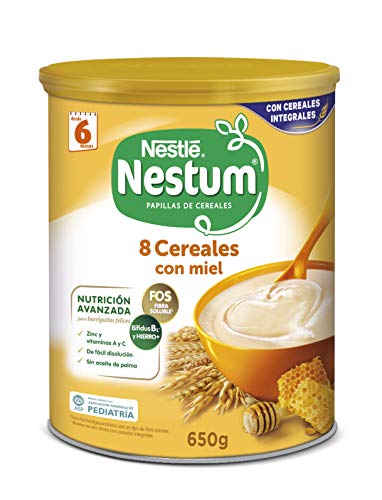 Nestlé Papillas NESTUM Cereales para bebé con miel - 3 latas de 650g -Total 1950g