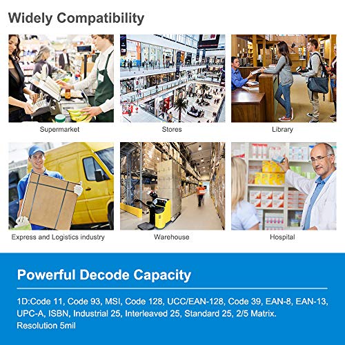 NETUM Lector Codigo Barras Escáner de Códigos Inalámbrico 2.4GHz Wireless Barcode Scanner USB Soporte Windows Mac OS X 10.8.4 NT-1698W