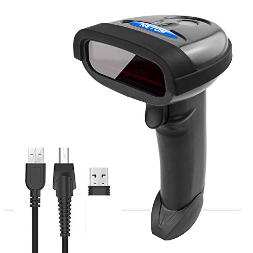 NETUM Lector Codigo Barras Escáner de Códigos Inalámbrico 2.4GHz Wireless Barcode Scanner USB Soporte Windows Mac OS X 10.8.4 NT-1698W