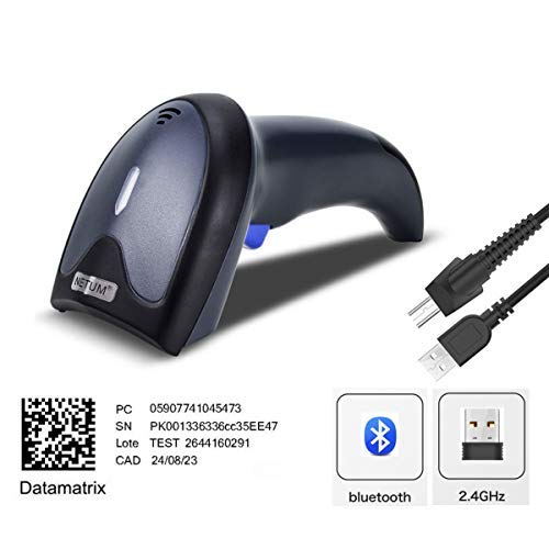 NETUM - Lector de códigos de barras 3 en 1 con Bluetooth 2D (2,4 G, inalámbrico, Bluetooth y USB con cable) QR PDF417 DataMatrix Maxicode para teléfonos móviles Android iOS PC W8-X