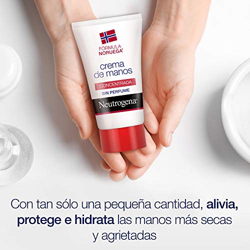 Neutrogena Crema de Manos Concentrada Sin Perfume, Alivio Inmediato para Manos Secas, 50 ml