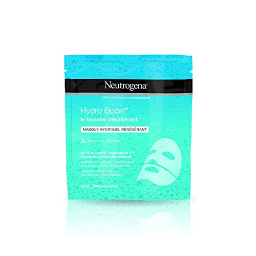 Neutrogena Hydro Boost - Mascarilla hidrogel regeneradora - Booster desalterante con ácido hialurónico - Juego de 2 máscaras