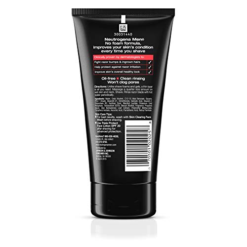 Neutrogena Men Skin Clearing Shave Cream, 5.1 Ounce (Pack of 2)