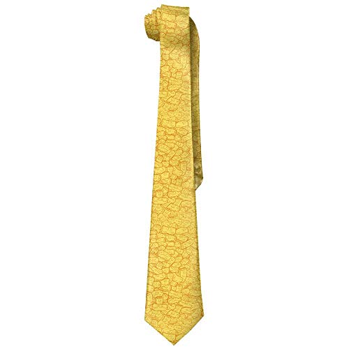 New Era Shop Mac And Cheese Yellow Men's Skinny Necktie Tie Neckwear