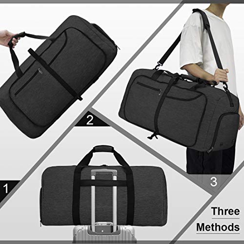 NEWHEY Bolsa de Viaje 40L 65L 80L Plegable Ligera Bolsa Deporte Hombre Impermeable Bolsa Fin de Semana con Compartimento Zapatos para Mujeres