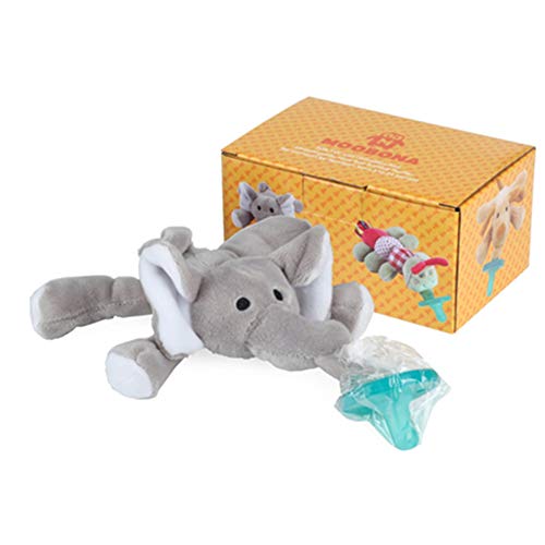 Newin Star Chupete bebé,Chupete con Peluche colgante Juquete de muñeca infantil con Chupete de Silicona sin BPA forma de conejo animado para niños