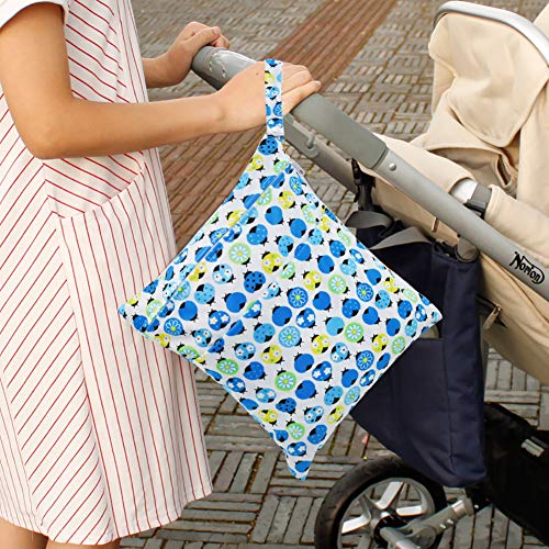 NEWSTYLE Bolsa de Pañales Reutilizable Bolsa con Cremallera Impermeable,3 Piezas Bolso mojado reutilizable impermeable impermeable de los pañales del paño con los bolsillos con cremallera dobles