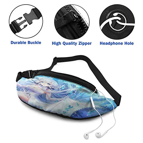 NHCY Plon7ucErt Azur Lane Casual Comic Sports Cool Waist Pack Cofre Bolsa Correa de Hombro Ajustable Hombres y Mujeres Deportes al Aire Libre Fitness Viaje Jogging Bicicleta de montaña