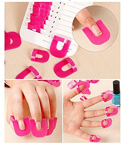 nicebuty 10pc plástico Nail Art Soak Off tapón clip UV Gel Polish Remover Wrap (Vif rosa)
