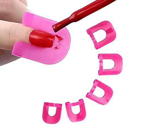 nicebuty 10pc plástico Nail Art Soak Off tapón clip UV Gel Polish Remover Wrap (Vif rosa)