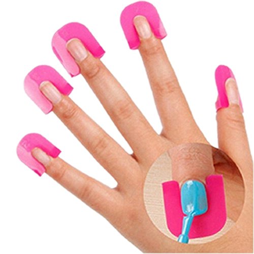 nicebuty 10pc plástico Nail Art Soak Off tapón clip UV Gel Polish Remover Wrap (Vif rosa)