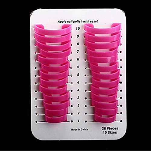 nicebuty 10pc plástico Nail Art Soak Off tapón clip UV Gel Polish Remover Wrap (Vif rosa)