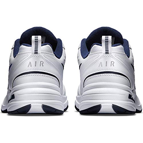 Nike Air Monarch IV, Zapatillas de Gimnasia para Hombre, Blanco (White/Metallic Silver/Midnight Navy 102), 45 EU