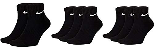 Nike - Calcetines cortos para hombre y mujer, 8 pares de tobillos, 8 pares, pack ahorro de 8 pares, tallas 34-38, 38-42, 42-46, 46-50, talla: 42-46, color: negro/negro