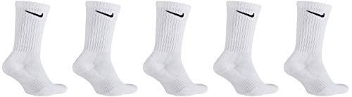 Nike - Juego de 5 pares de calcetines de tenis para hombre y mujer negro y blanco 34/38 EU