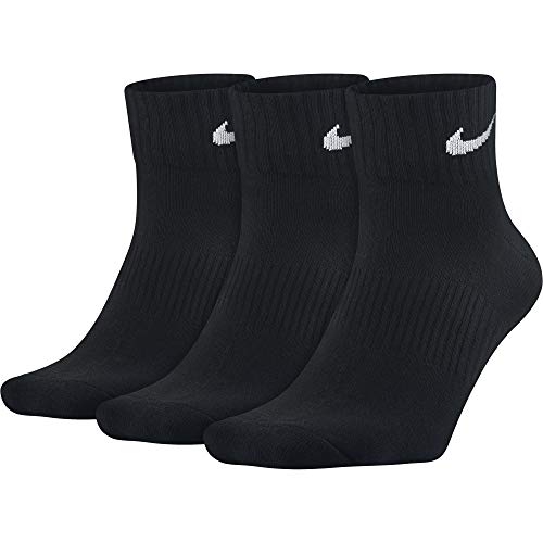 Nike Lightweight Quarter, Pack de 3 Pares de Calcetines, Unisex, Negro, 46-50 XL