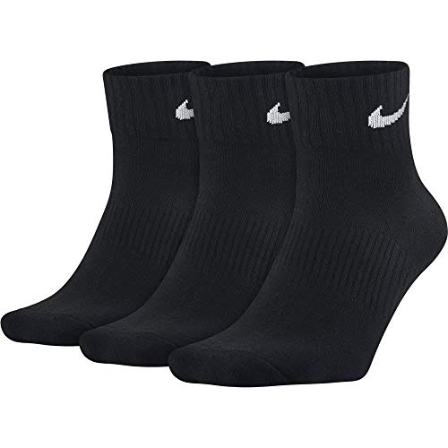 Nike Lightweight Quarter, Pack de 3 Pares de Calcetines, Unisex, Negro, 46-50 XL