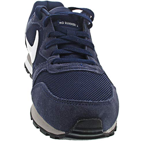 Nike MD Runner 2, Zapatillas para Hombre, Midnight Navy/White/Wolf Grey, 45.5 EU
