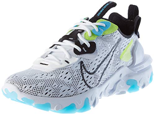 Nike React Vision WW, Zapatillas para Correr para Hombre, White Black Volt Blue Fury, 42 EU