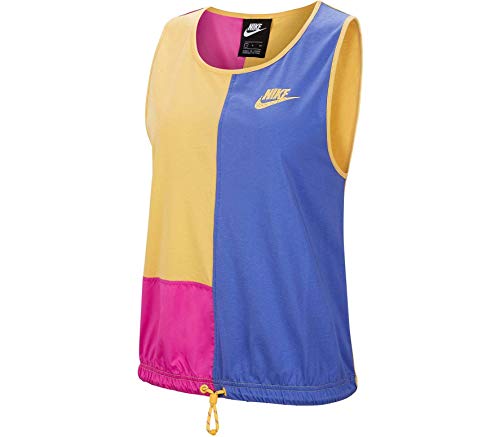Nike Sportswear Women's Tank Topaz Gold/Fire Pink/Sapphire CJ2270-795 Topaz Gold/Fire Pink/Sapphire L