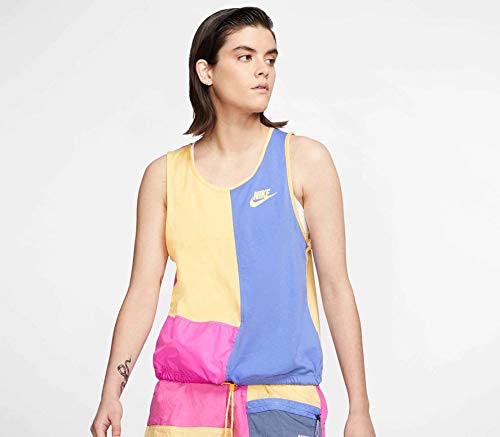 Nike Sportswear Women's Tank Topaz Gold/Fire Pink/Sapphire CJ2270-795 Topaz Gold/Fire Pink/Sapphire L