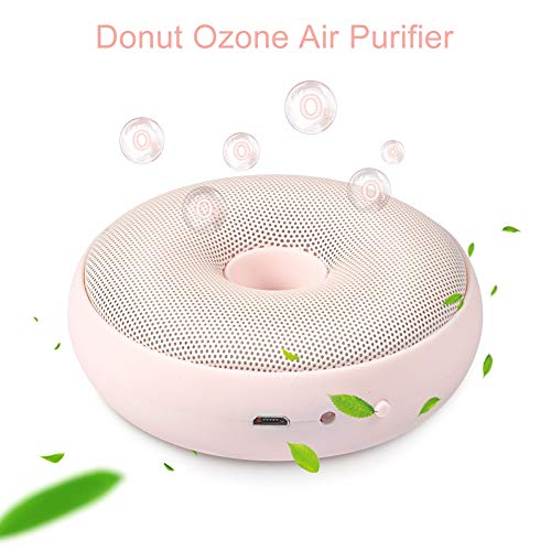 Nikou Purificador de Aire - Filtros de carbón Activo Generador de ozono Redondo Eliminador de olores Dona Carga USB Aroma Desodorante Oxígeno Ambientador para refrigerador Armario de guardarropa