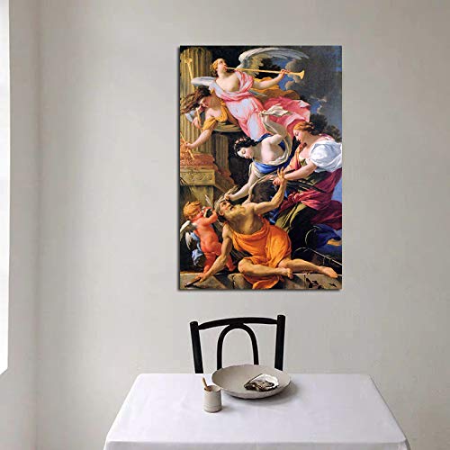 NIMCG Pintor Trabaja Lienzo Pintura Impresiones Sala de Estar decoración del hogar Arte Moderno Pared Arte Pintura al óleo Carteles Cuadros 30x40 cm (sin Marco)