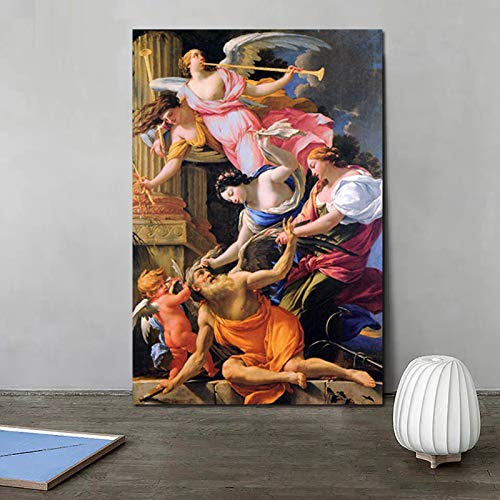 NIMCG Pintor Trabaja Lienzo Pintura Impresiones Sala de Estar decoración del hogar Arte Moderno Pared Arte Pintura al óleo Carteles Cuadros 30x40 cm (sin Marco)