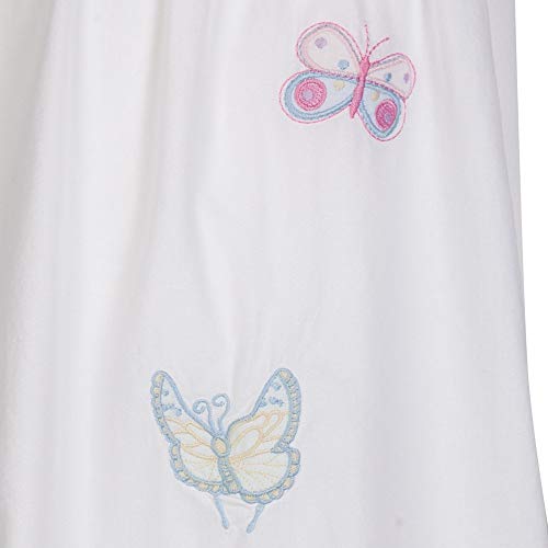 Niña Camisón 100% Algodón Mariposa Camisón Lucy - Blanco, Blanco, Age 10-12