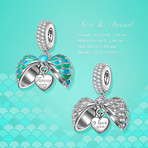 NINAQUEEN Charm Pandora Charms Amor de Corazon Regalos Originales Mujer Niña Regalos para Ella Plata 925 para Madre Novia Esposa