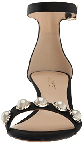 Nine West Mujeres Lipstick Punta Abierta Casual Sandalias con Correa de Tobillo, Black, Talla 7.5