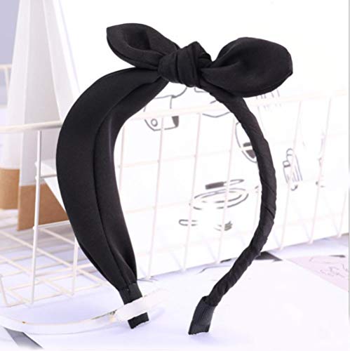 ning88llning5Diadema De Accesorios Diadema De Satén Para Mujeres Bisel Accesorios Para El Cabello Niñas Diadema Orejas De Gato Estilo Coreano Hiar Arcos Sombreros, Negro, Talla Única