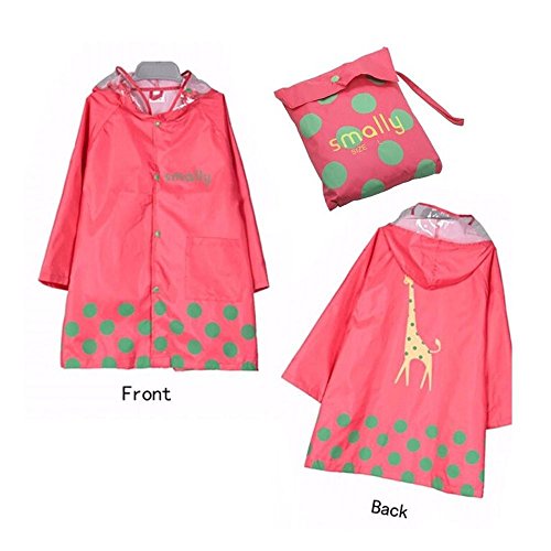 Niño Linda Chubasquero Con Capucha, Dibujos Animados Impermeable Para niños Impermeable Ropa impermeable Ligero para edades de 3-12 años de edad, niñas y niños 4 Tamaño