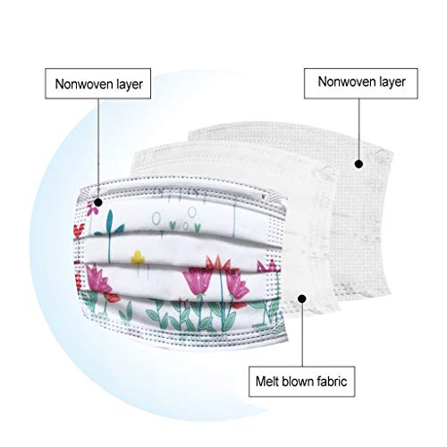 Niños 20PC Chico Mascarilla desechable rosa, tela no tejida de tres capas, salud/limpieza/exterior, para niña/mujer/adulto Calentador de cuello Protección UV Transpirable A prueba de viento