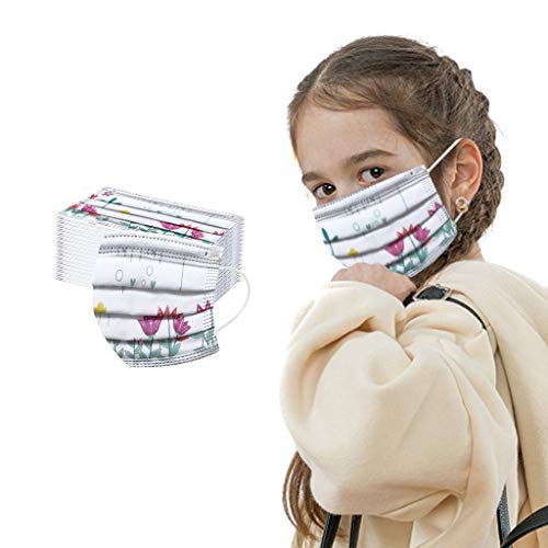 Niños 20PC Chico Mascarilla desechable rosa, tela no tejida de tres capas, salud/limpieza/exterior, para niña/mujer/adulto Calentador de cuello Protección UV Transpirable A prueba de viento