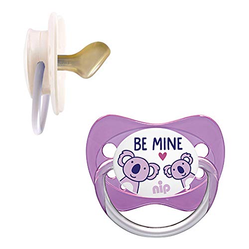 Nip látex látex natural Chupete con texto 4 unidades niña (Talla 1 0 – 6 meses recién nacido.