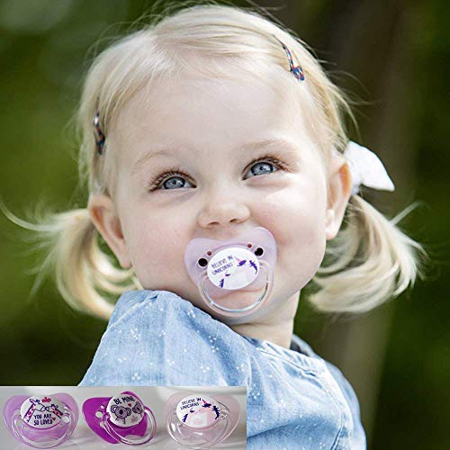 Nip látex látex natural Chupete con texto 4 unidades niña (Talla 1 0 – 6 meses recién nacido.