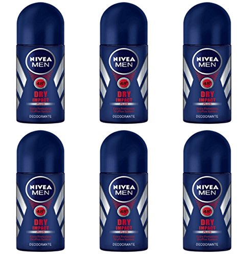 Nivea - 6 x desodorante cuerpo men dry impact plus deo roll on oferta de stock hombre