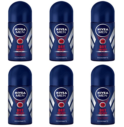 Nivea - 6 x desodorante cuerpo men dry impact plus deo roll on oferta de stock hombre
