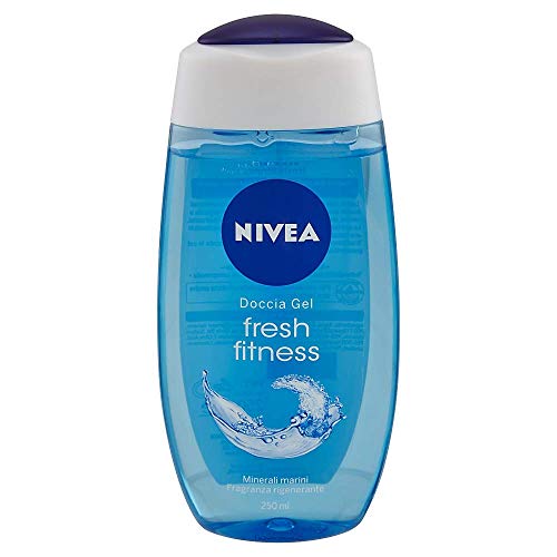 Nivea - Gel de ducha Fresh Fitness en paquete de 6 unidades de 250 ml, gel de ducha fresco y regenerador, limpiador corporal de gel enriquecido con minerales marinos