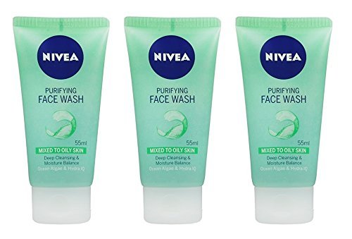 Nivea Purifying Face Wash For Mixed To Oily Skin (Pack Of 3) 55Ml(Ship from India)