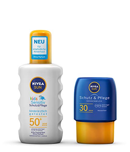 Nivea Sun Kids Protección & Sensitiv Spray solar SPF 50 & gratis viaje Tamaño (x 200 milliliters)