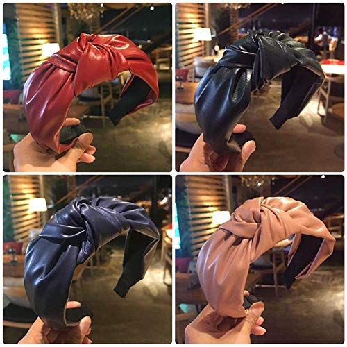 NLJYSH El Pelo del Cuero aro Arco Banda for el Cabello Nudo aro de Pelo de la Muchacha (Color : PK)