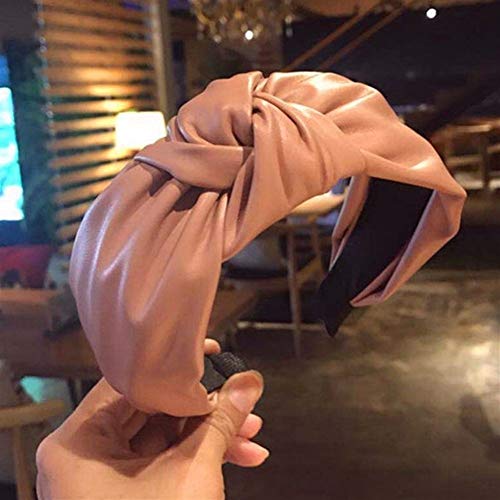 NLJYSH El Pelo del Cuero aro Arco Banda for el Cabello Nudo aro de Pelo de la Muchacha (Color : PK)