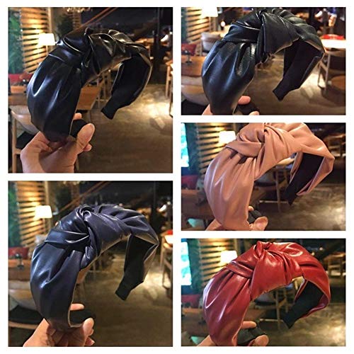 NLJYSH El Pelo del Cuero aro Arco Banda for el Cabello Nudo aro de Pelo de la Muchacha (Color : PK)