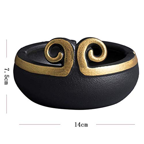 NMBD El Oro del aro Cenicero de cerámica áspera Ministerio del Interior Gran Sala de Estar Decoración for el Hogar KAIRUI