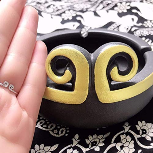 NMBD El Oro del aro Cenicero de cerámica áspera Ministerio del Interior Gran Sala de Estar Decoración for el Hogar KAIRUI