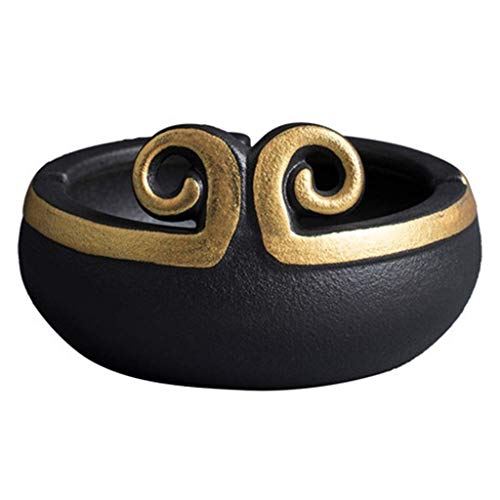 NMBD El Oro del aro Cenicero de cerámica áspera Ministerio del Interior Gran Sala de Estar Decoración for el Hogar KAIRUI